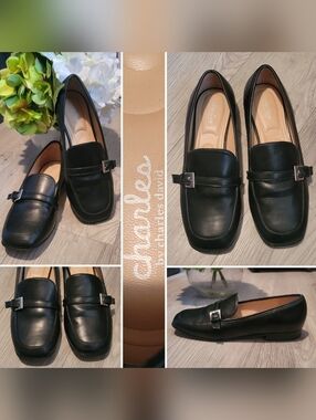 Charles by Charles David Casper Loafer Black with Silver Buckles, US 7.5